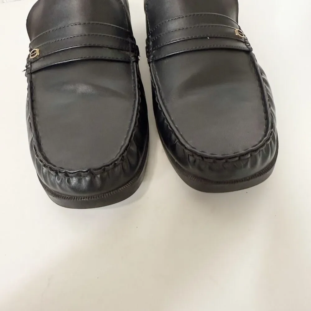 Dexter Comfort Men’s Faxton Black Faux Leather Formal Loafers Shoes Size 11 Wide